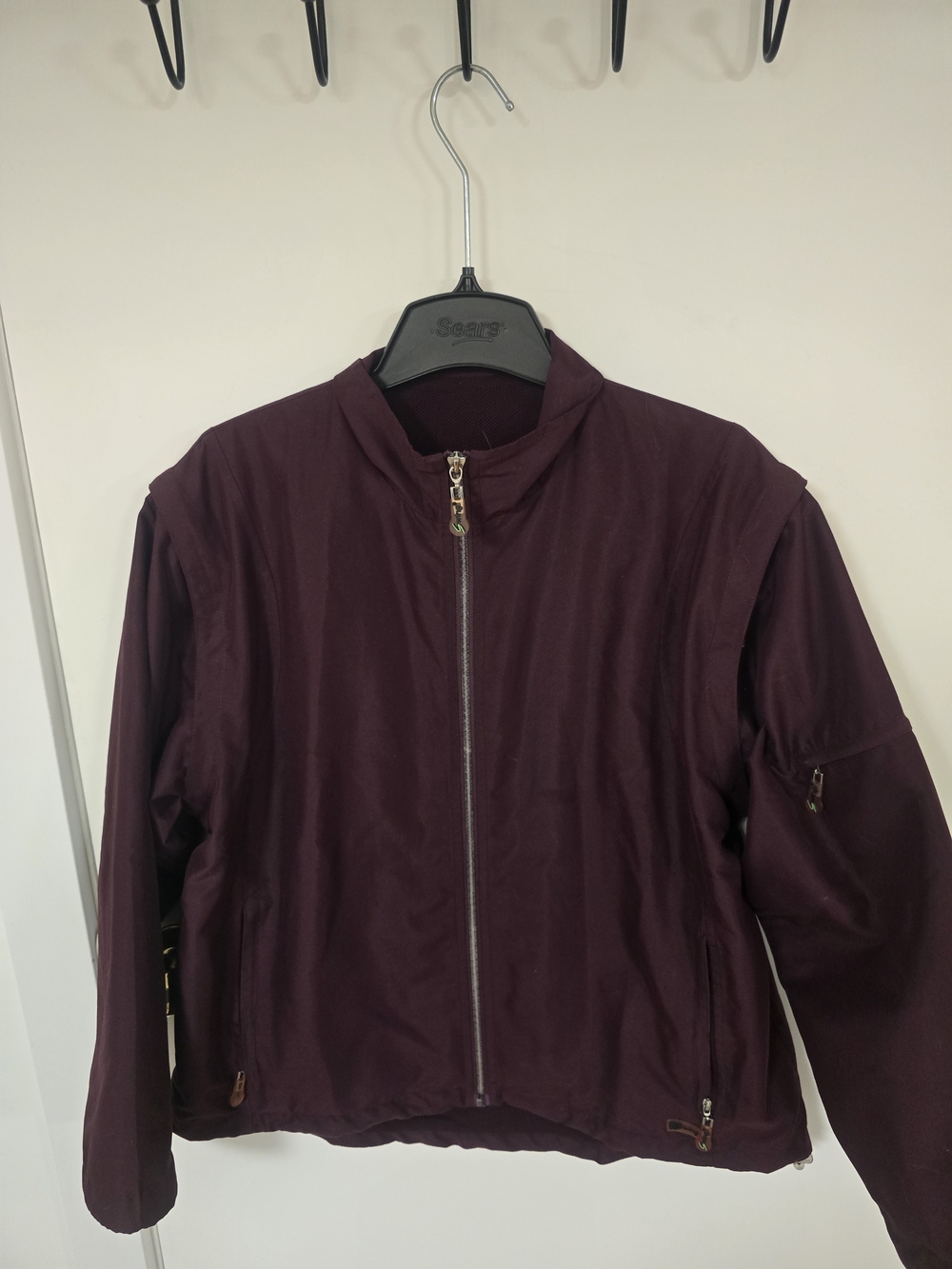 Burgundy Zip-Front Jacket